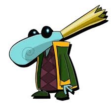 Grand Minimus character holding a large golden trumpet in Rayman Legends Retold