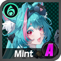 Mint character portrait from Neverness to Everness RPG with cyan hair and pink eyes