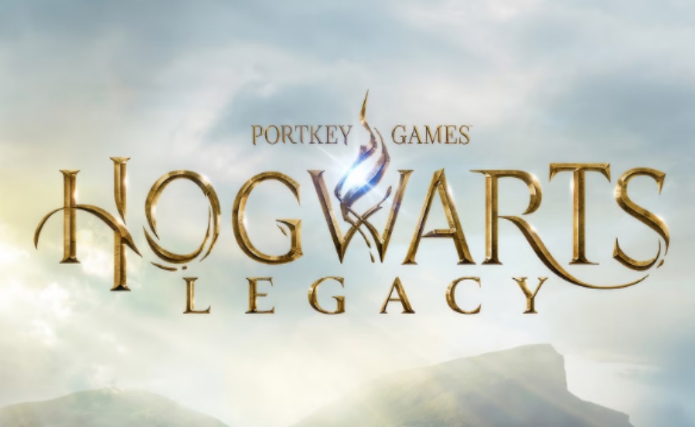 Hogwarts Legacy official logo with Portkey Games branding and magical wand design