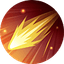 Flameshot battle spell icon with fiery orange and gold flames