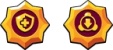 Two golden badge icons showing Wendy's Star Power options in Brawl Stars