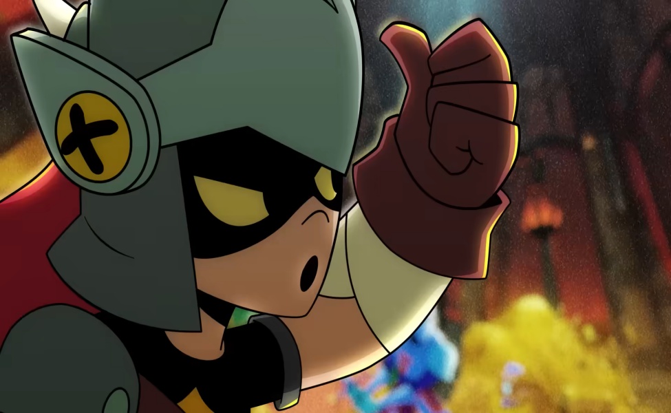 Draco character with green armor and cross symbol in Brawl Stars