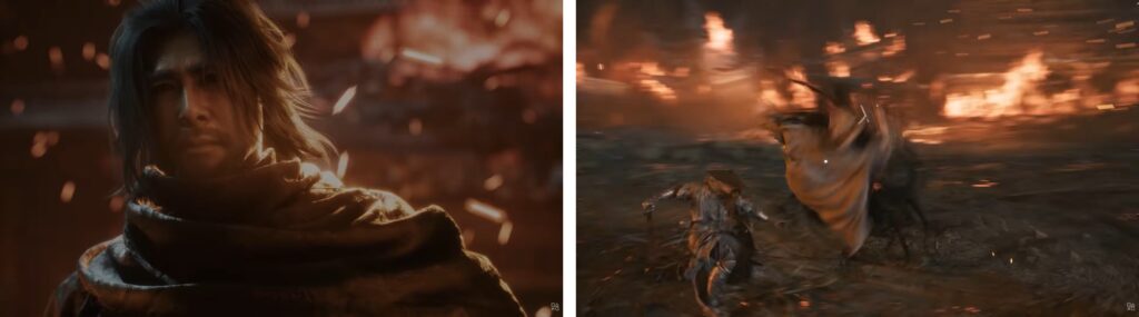 Phantom Blade Zero gameplay scene showing character in wuxia combat environment with golden