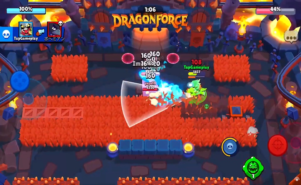 Draco gameplay in Brawl Stars during Last Stand match with shield active