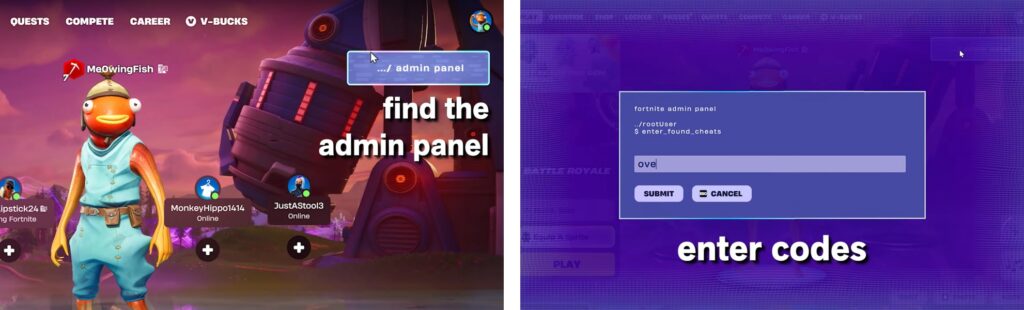 how to redeem fortnite admin panel codes