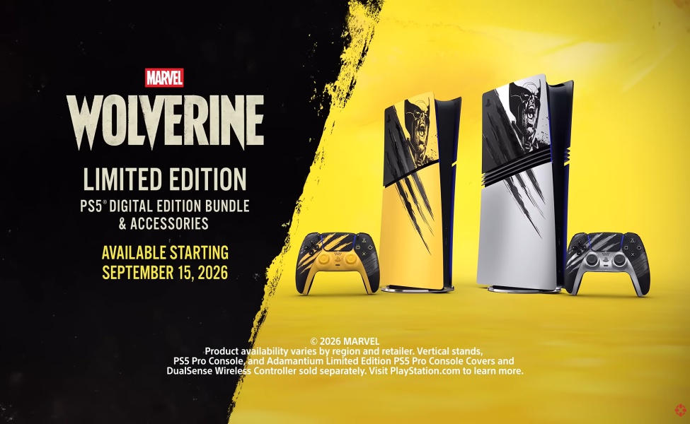 Limited edition Wolverine PS5 console bundle with yellow and black controller and accessories