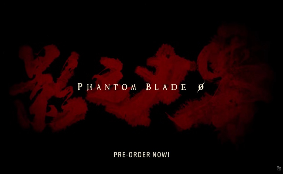 Phantom Blade Zero title screen with red Chinese characters and pre-order announcement