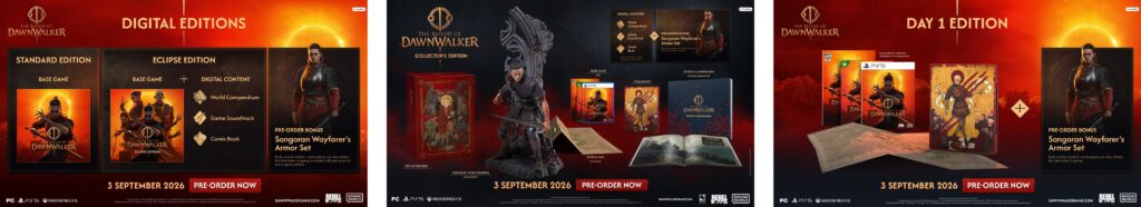 Blood of the Dawnwalker digital editions comparison showing Standard, Eclipse, Collector