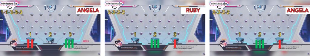 MLBB x Aspirants Unite Bingo pattern cards showing Angela and Ruby with numbered boxes