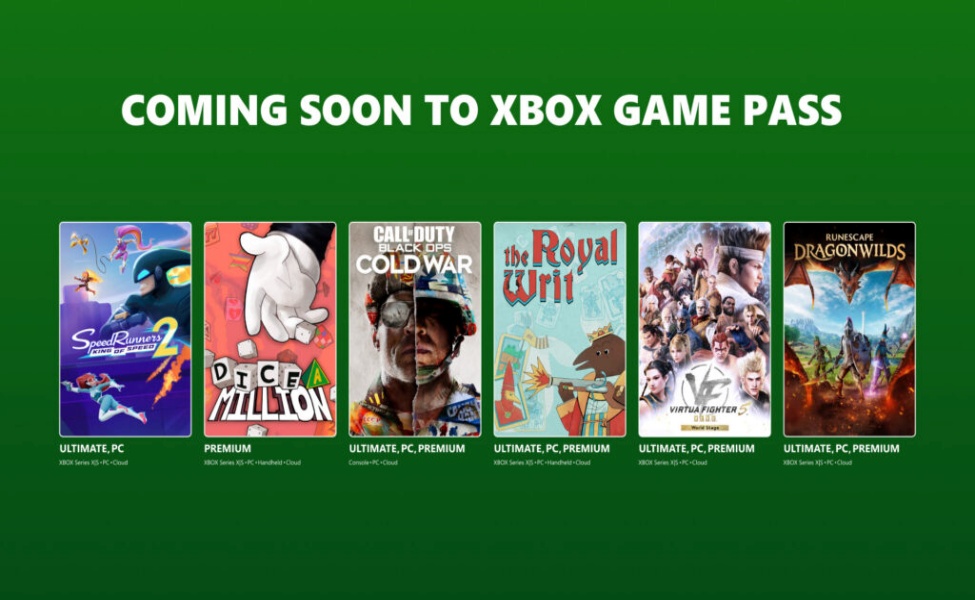 Six upcoming Xbox Game Pass titles including Dragonwilds and Call of Duty Cold War