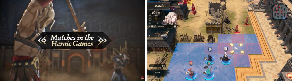 Fire Emblem Fortune's Weave tactical combat match with multiple units on battlefield