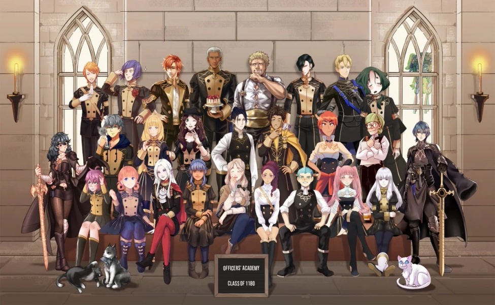 Fire Emblem Three Houses Officers Academy Class of 1180 full character roster portrait
