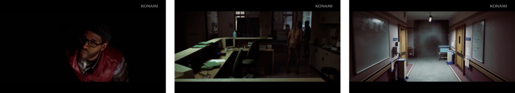Silent Hill Townfall gameplay showing interior hallway and office environments