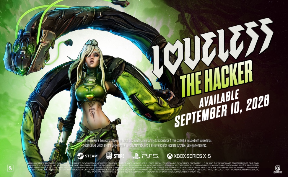 Loveless the Hacker character promotional artwork for Borderlands with release date September 10