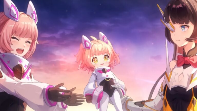 MLBB x Aspirants Unite Rerun 2026: Ruby, Angela, Premium Supply, Tokens, and Diamond Cost Three anime characters with cat-like ears in futuristic outfits against a purple sunset sky