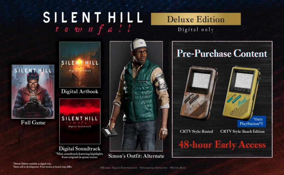 Silent Hill Townfall Deluxe Edition pre-order contents including full game, digital artbook